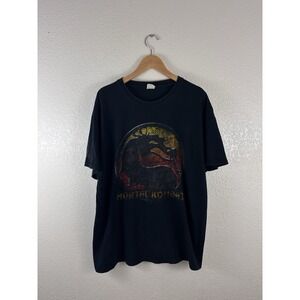 Vintage Mortal Kombat Original Logo Mens T-Shirt - Black Size XL - Distressed